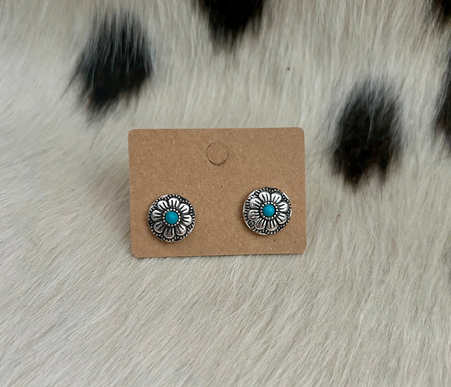 Silver Earrings With Turquoise Stone