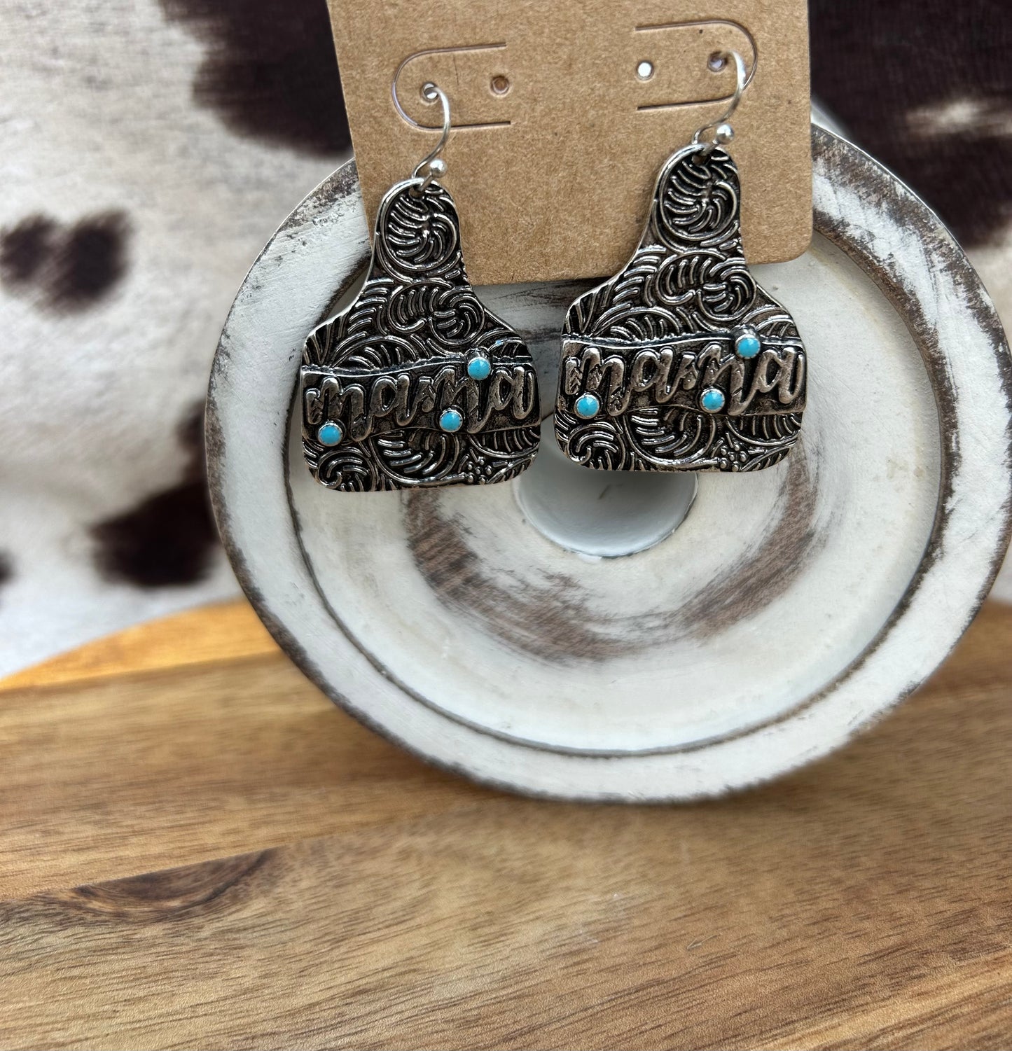 Mama Cattle Tag Earrings