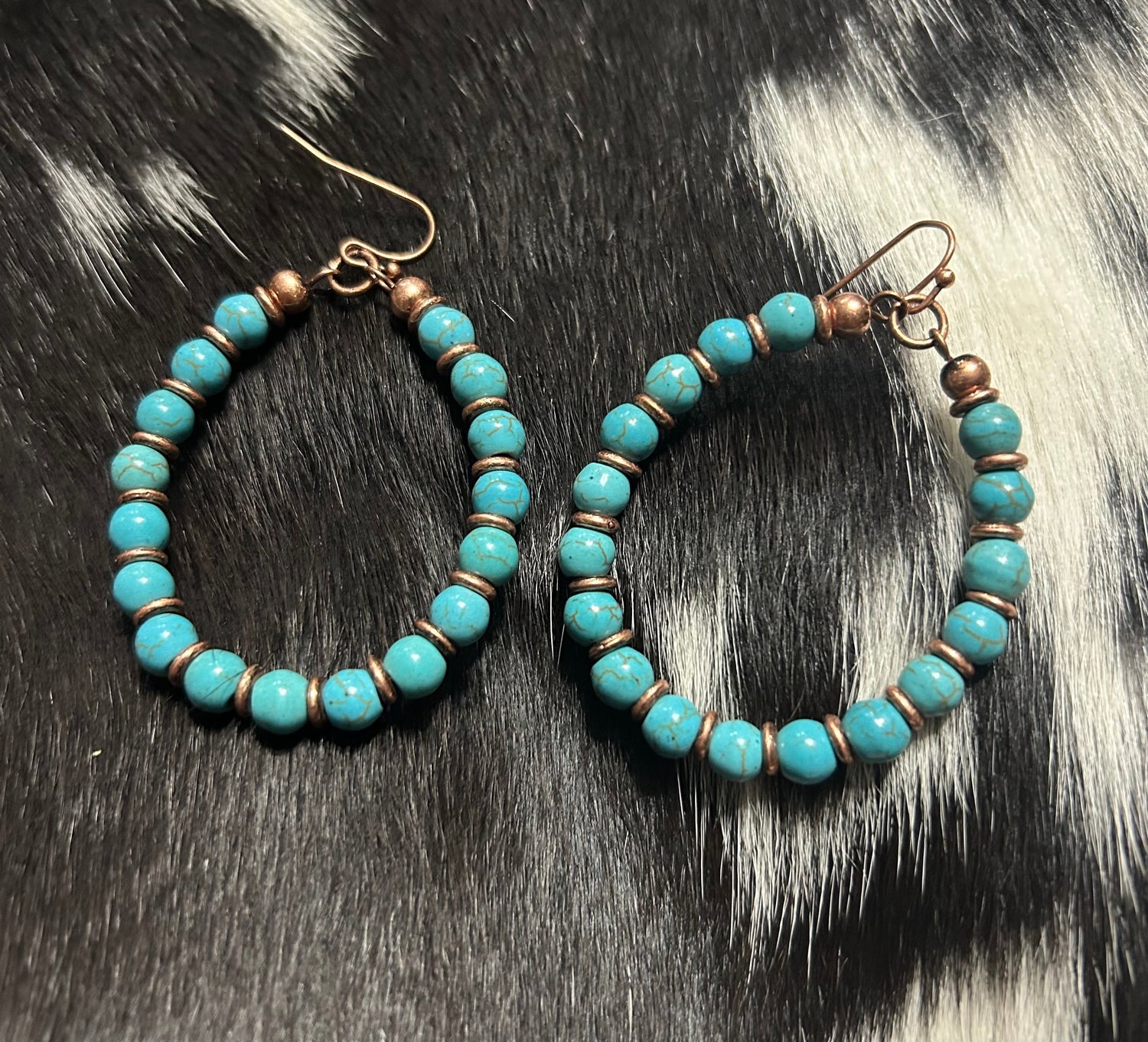 Pair of Faux Turquoise Beaded Earrings available at the Wild Turquoise Boutique