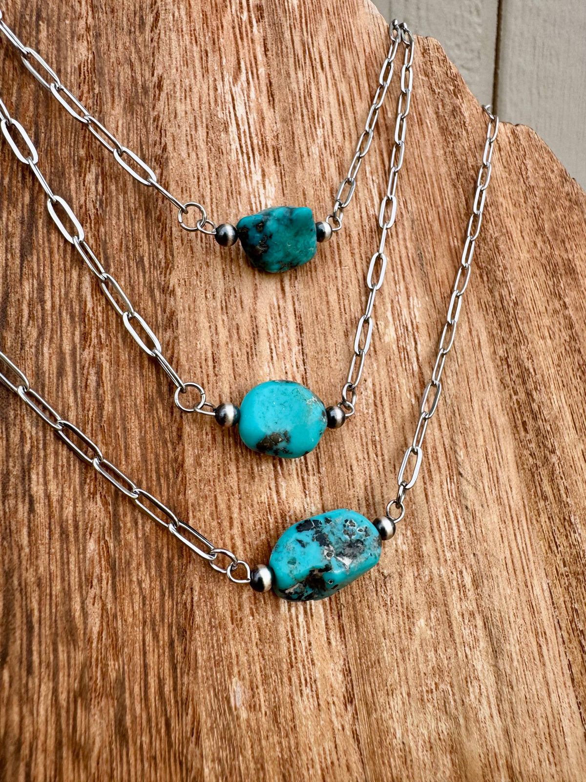 XL Kingman Turquoise Nugget Bar Chokers/western Necklace