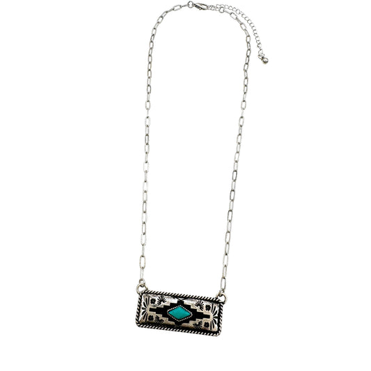 Aztec Bar Turquoise Necklace