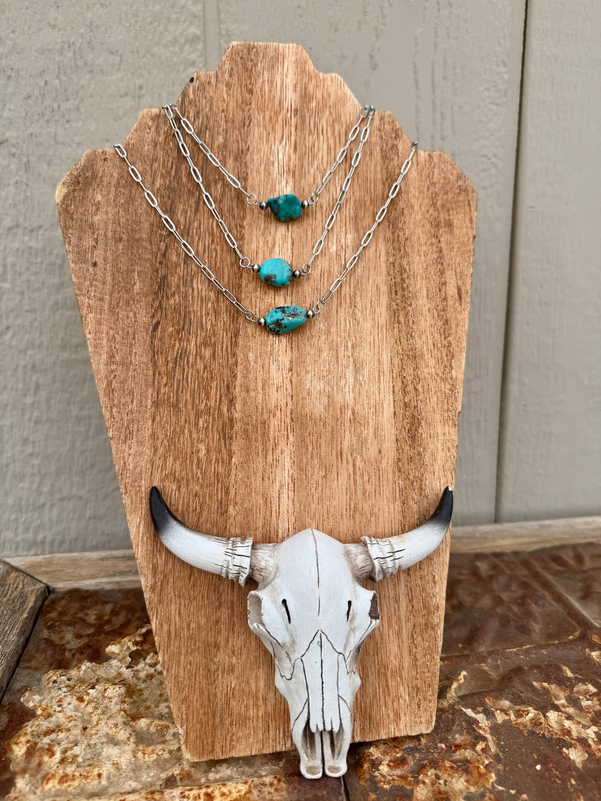 XL Kingman Turquoise Nugget Bar Chokers/western Necklace