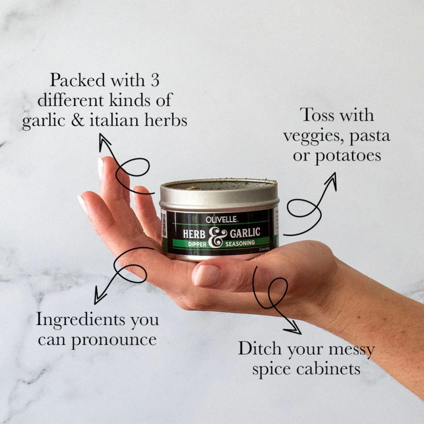 Herb & Garlic Dipper and Seasoning - Instant Italian Flavor in a Tin
