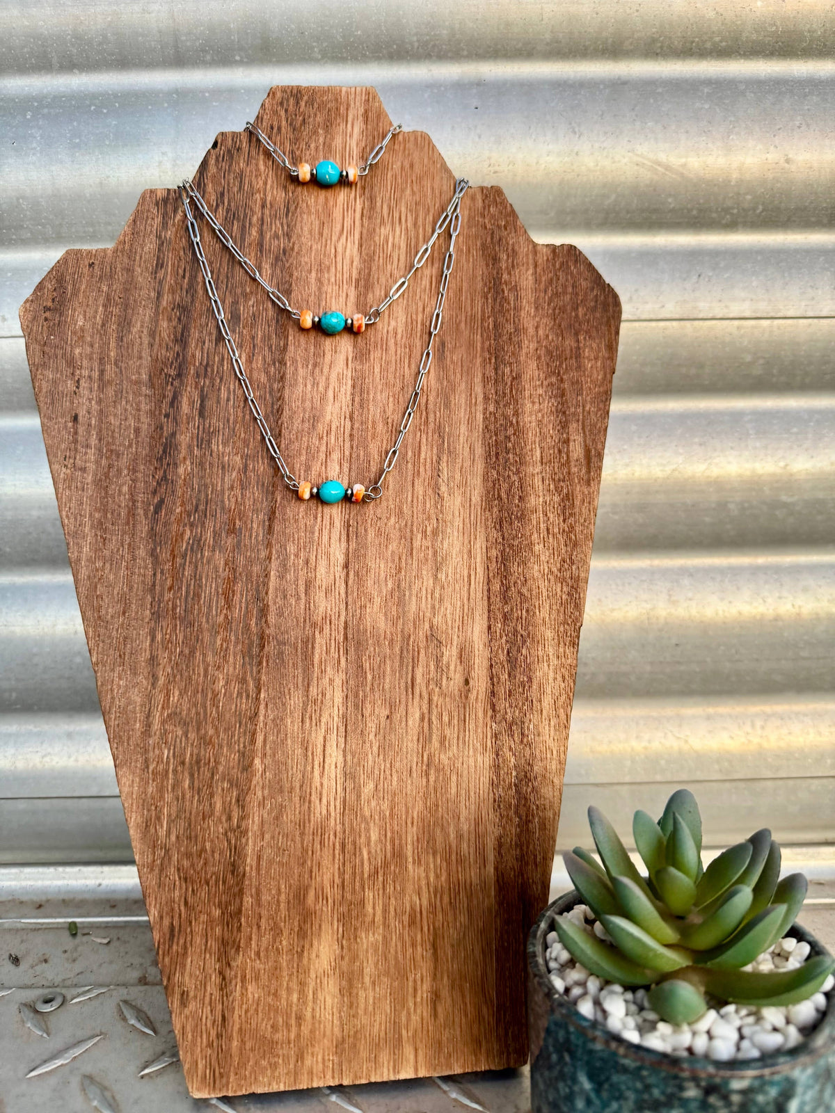 Turquoise Spiny Oyster Chokers/Western Choker/Navajo Pearl