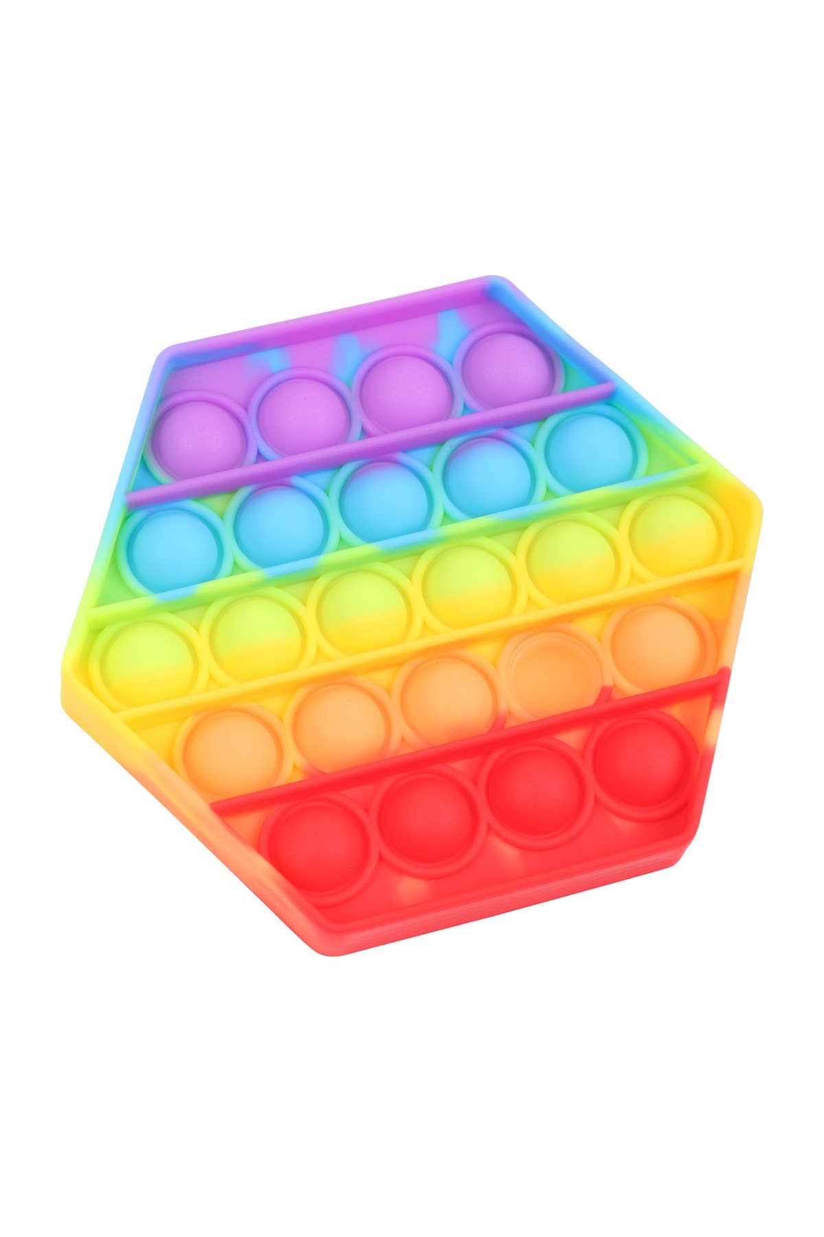 Rainbow Hexagon Bubble Push Pop Sensory Fidget Toy