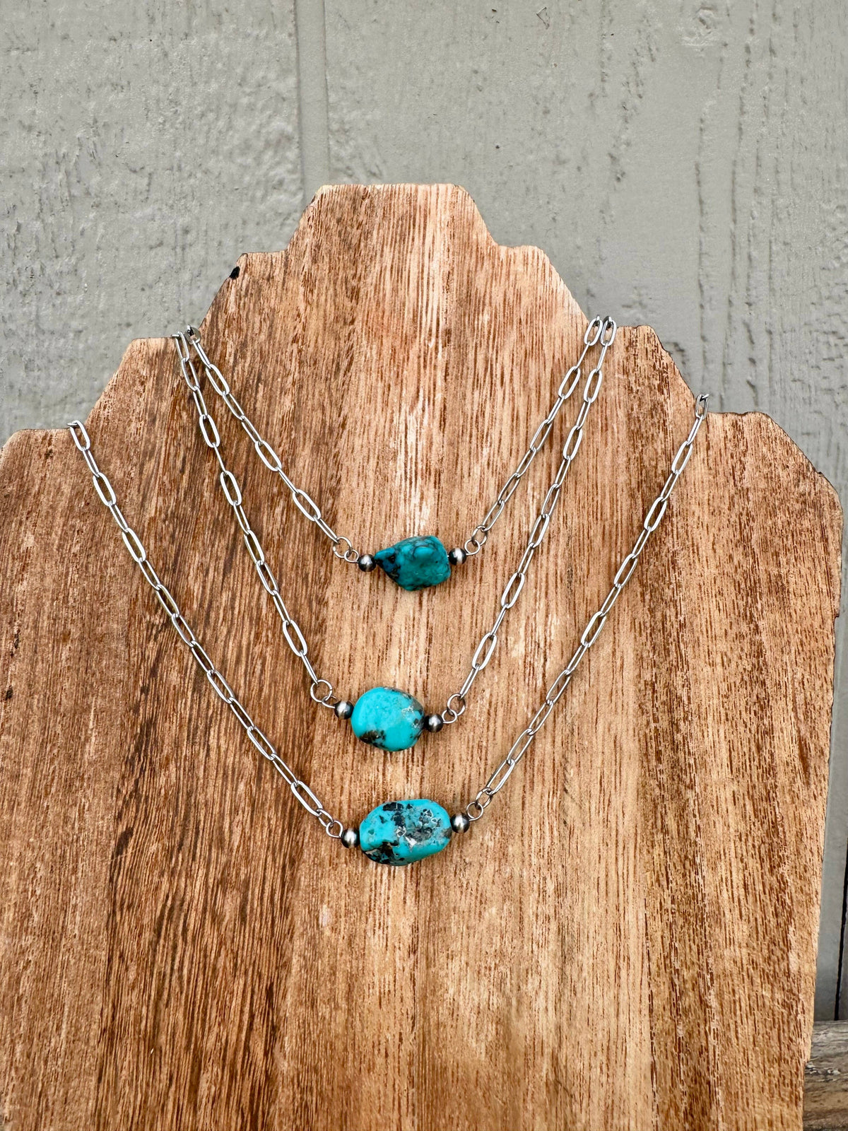 XL Kingman Turquoise Nugget Bar Chokers/western Necklace