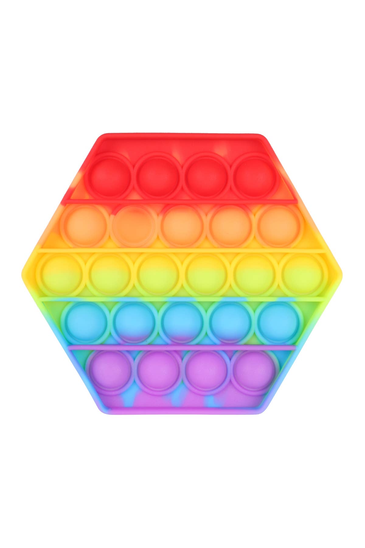Rainbow Hexagon Bubble Push Pop Sensory Fidget Toy