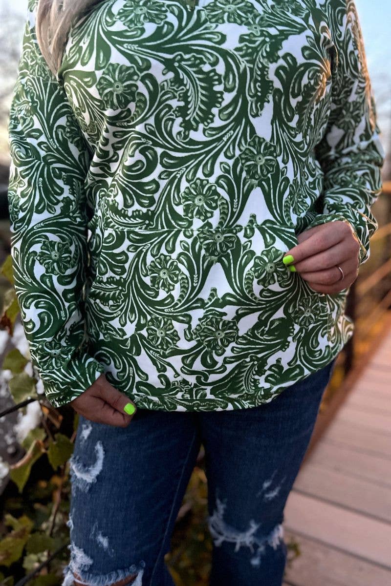 Tailgate Party Pullover Green & White