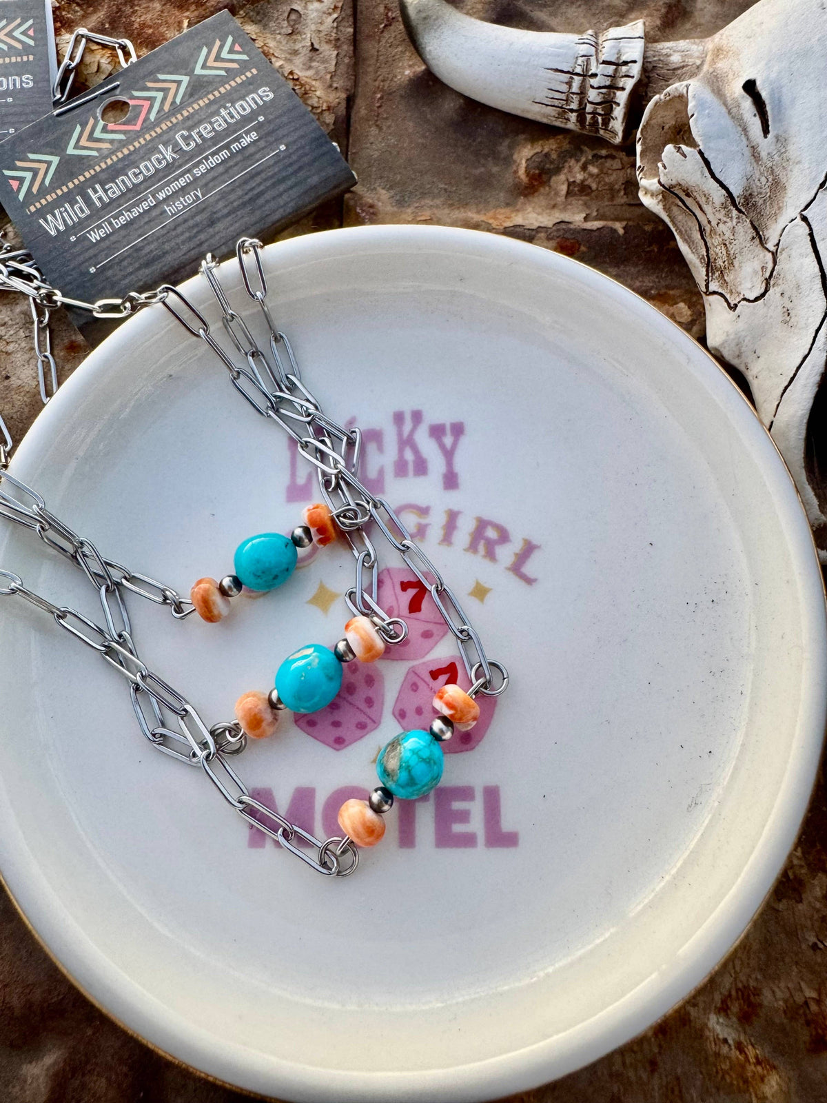 Turquoise Spiny Oyster Chokers/Western Choker/Navajo Pearl