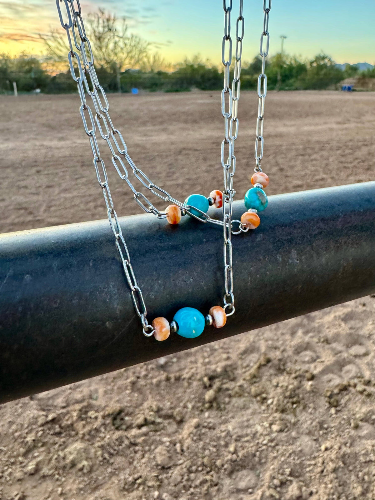 Turquoise Spiny Oyster Chokers/Western Choker/Navajo Pearl