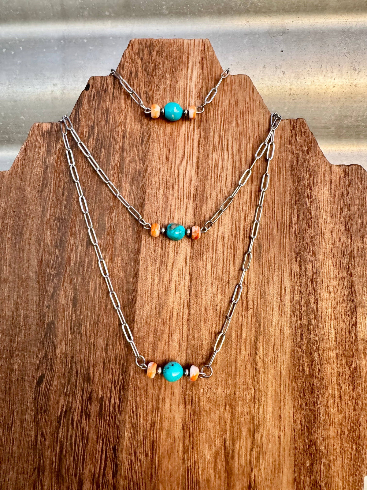 Turquoise Spiny Oyster Chokers/Western Choker/Navajo Pearl