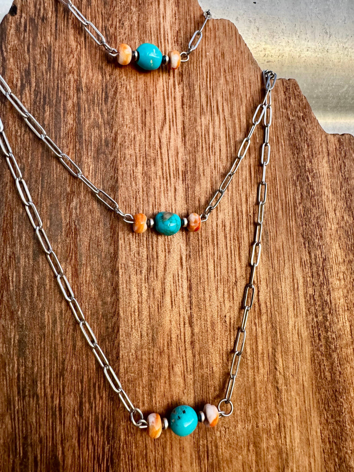 Turquoise Spiny Oyster Chokers/Western Choker/Navajo Pearl