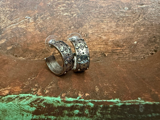 Western sunrise diamond hoops