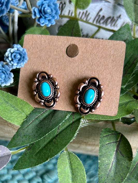 Bronze Turquoise Stud