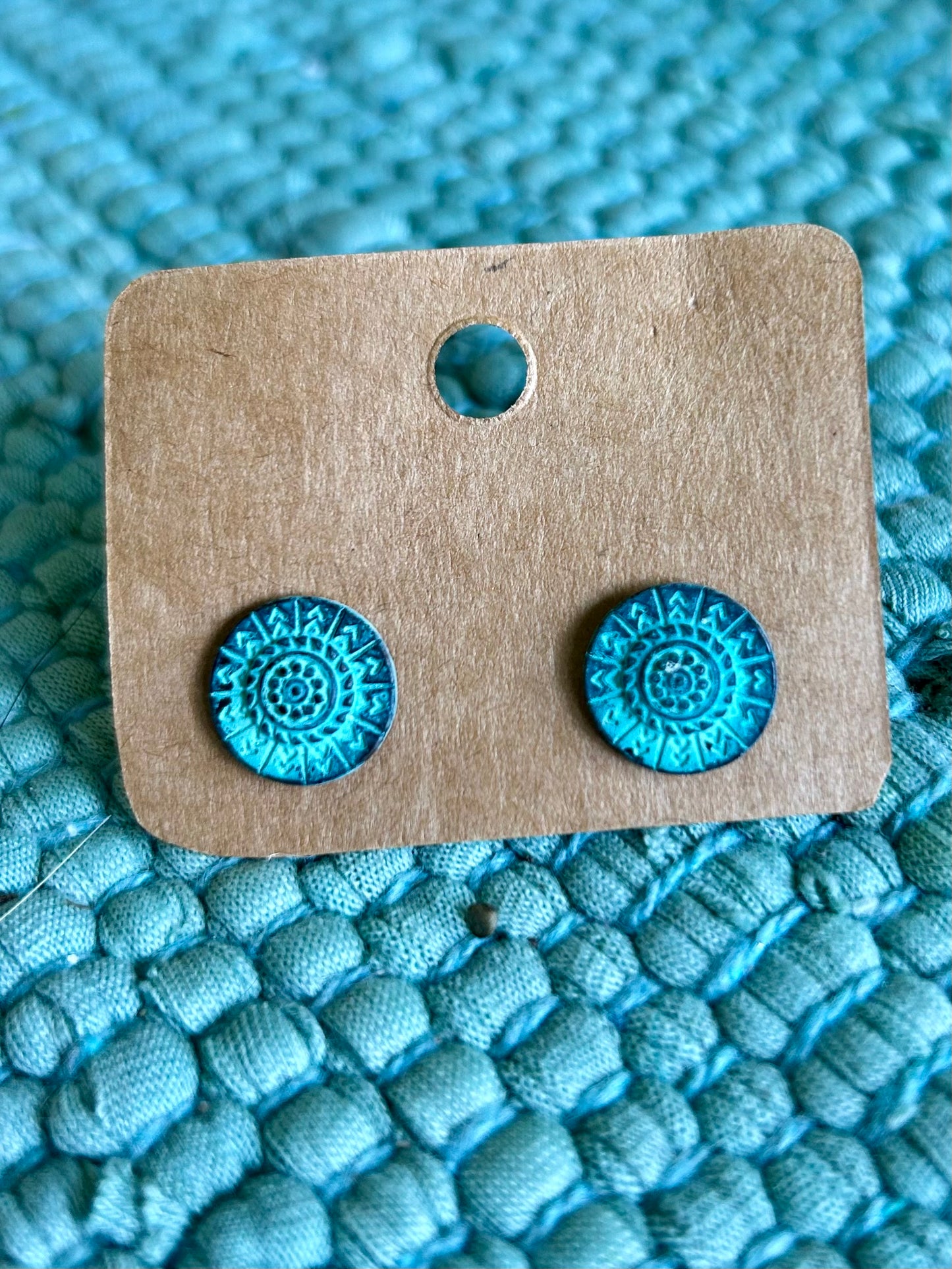 Round Vintage Turquoise Stud