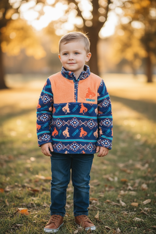 Howdy" Horse rider printed pullover sweater. TPB50514 JEAN