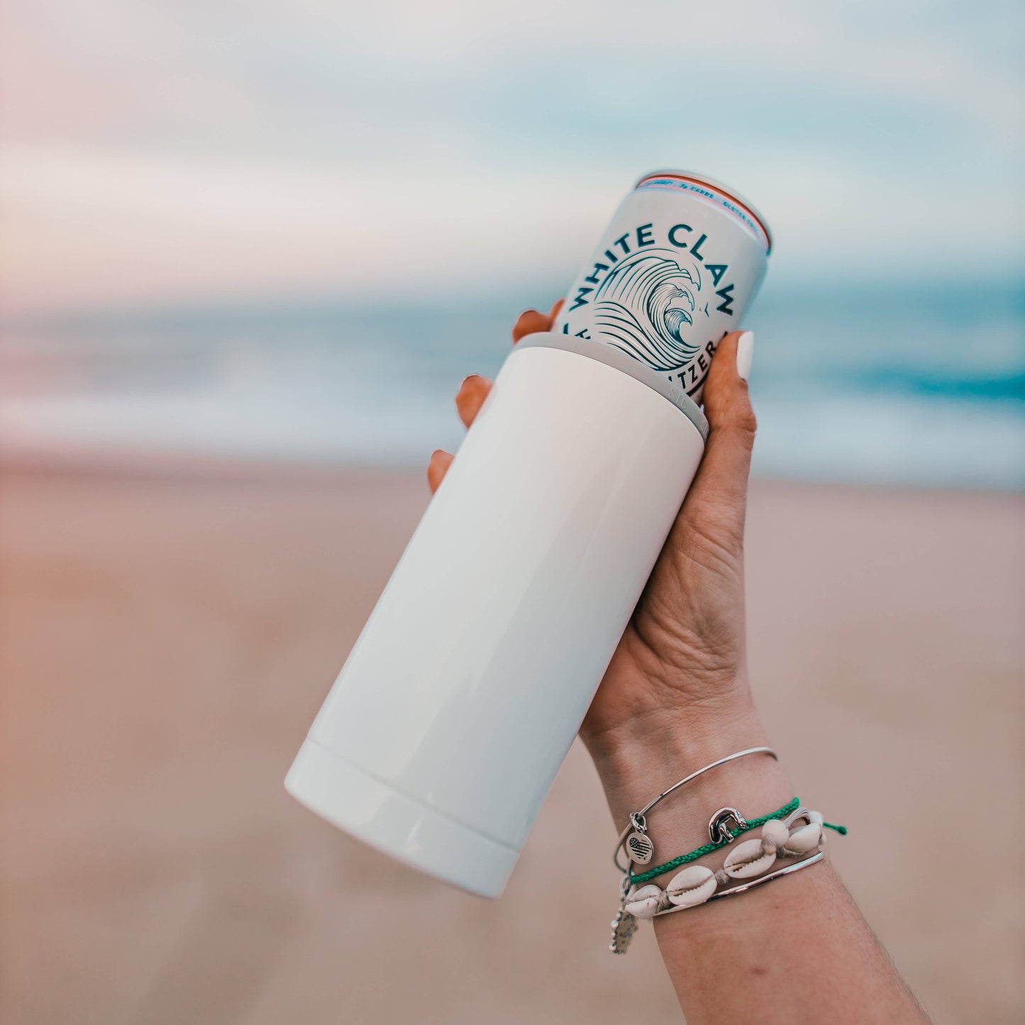 SIC Slim Can Cooler | Gloss Ice White