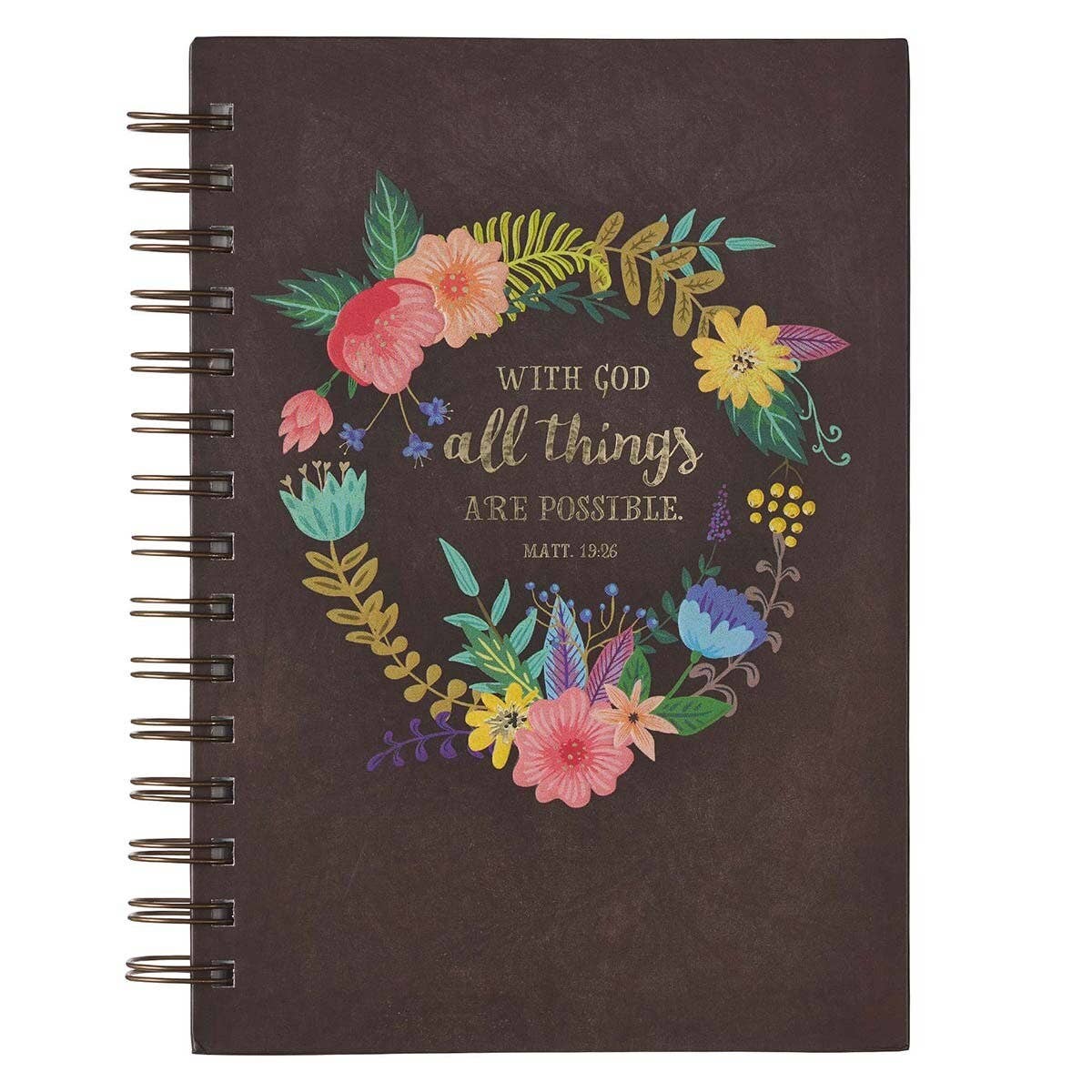 Journal Wirebound Black All Things Matt. 19:26